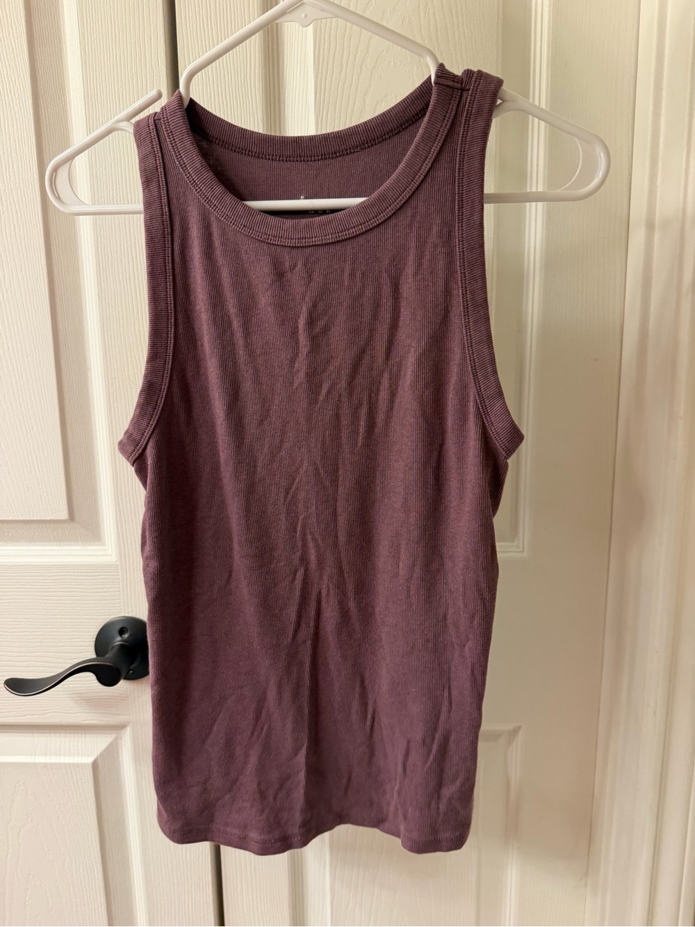 a new day Ribbed Tank Top in Plum Mauve